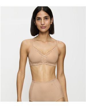 Triumph Sujetador Sin Aros Modern Lace + Cotton. Talla. Color - Blanco