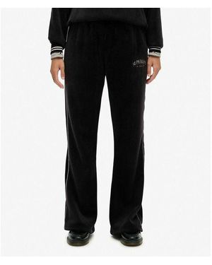 Superdry Pantalones de chándal de terciopelo - Negro