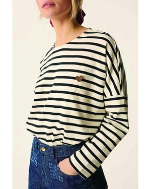 Des Petits Hauts Camiseta marinera de manga larga, FILLY - Neutro