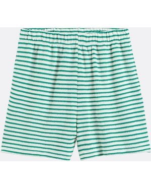 La Redoute Pantalones cortos de punto a rayas - Verde