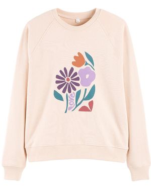 La Redoute Sudadera con cuello redondo y estampado delante - Blanco