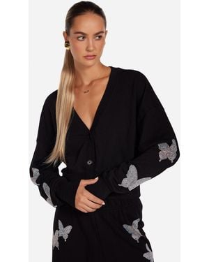 Lauren Moshi Camas Crystal Opal Butterflies - Black