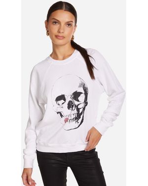 Lauren Moshi Anela Crystal Tongue Skull - White