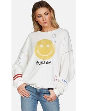 Lauren Moshi Babbs Spray Happyface Elements - White