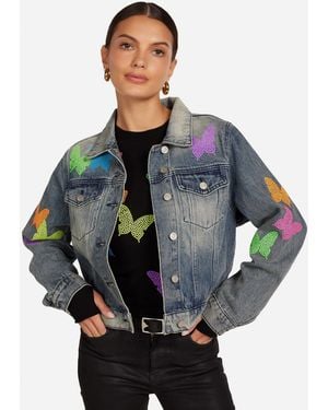 Lauren Moshi Elena Neon Stud Butterflies - Gray
