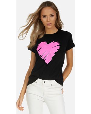 Lauren Moshi Edda X Pink Scribble Heart - Black