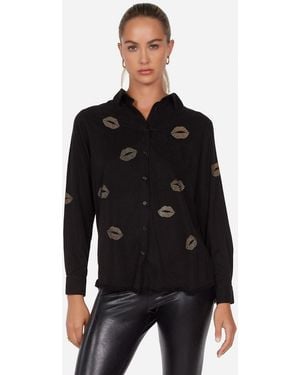 Lauren Moshi Sloane Gold Stud Kisses - Black