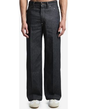Lemaire Wideleg Jeans With Studs - Black