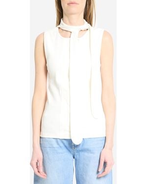 Lemaire Asymmetrical Fitted Top - White
