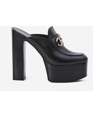 Gucci Sabot Con Plateau E Morsetto - Nero