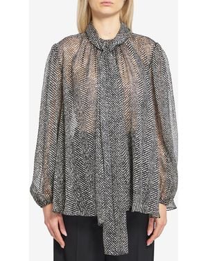 Dolce & Gabbana Silk Chiffon Blouse - Grey