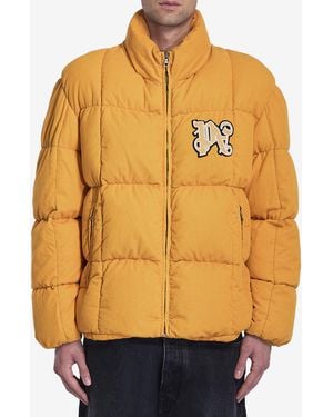 Palm Angels Monogram Corduroy Puffer Jacket - Orange