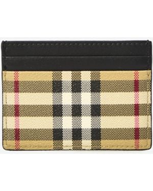 Burberry Check Card Holder - Natural