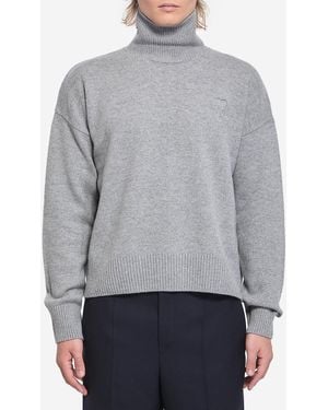 Ami Paris Ami De Coeur Turtleneck - Grey