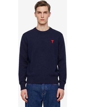 Ami Paris Ami De Coeur Sweater - Blue