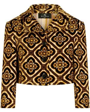 Etro Mini Velvet Cropped Jacket - Black
