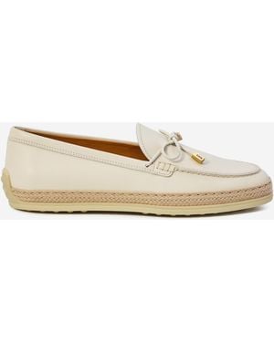 Tod's Leather Loafers - Natural