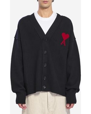 Ami Paris Ami De Coeur Cardigan - Blue
