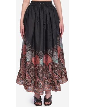 Zimmermann Rhiannon Ruffle Maxi Skirt - Brown