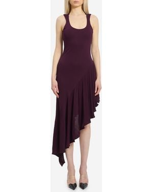 Alaïa Fluid Jersey Asymmetric Dress - Purple