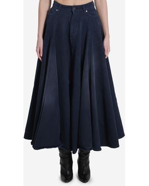 Balenciaga Godet Maxi Skirt - Blue