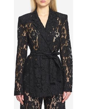 FEDERICA TOSI Lace Jacket With Slits - Black