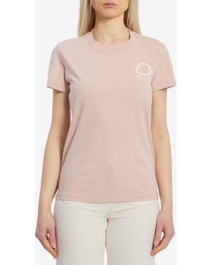 Moncler T-Shirt With Embroidered Logo - White