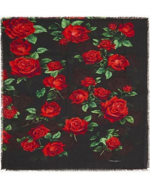 Dolce & Gabbana Rose Scarf - Red