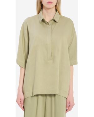 Frankie Shop Eda Fluid Polo Shirt - Green