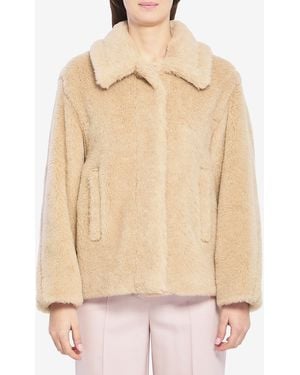 Max Mara Cropped Teddy Coat - Natural