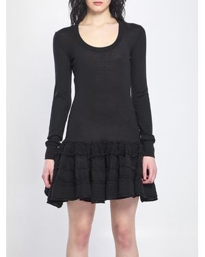 Alaïa Wool Crinoline Mini Dress - Black