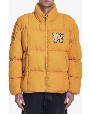 Palm Angels Monogram Corduroy Puffer Jacket - Orange