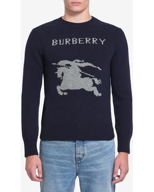 Burberry Wool And Cashmere Pullover - Blue