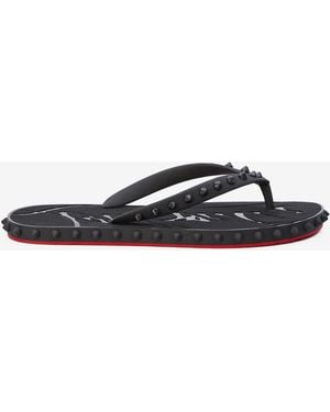 Christian Louboutin Super Loubi Flip Slide Sandals - White