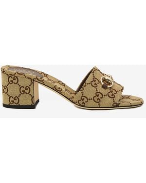 Gucci Slider With Horsebit - Natural