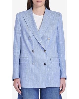 Tagliatore Doublebreasted Pinstriped Blazer - Blue