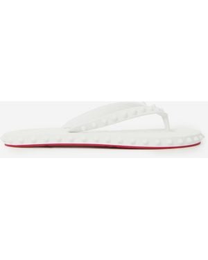 Christian Louboutin Super Loubi Flip Slide Sandals - White