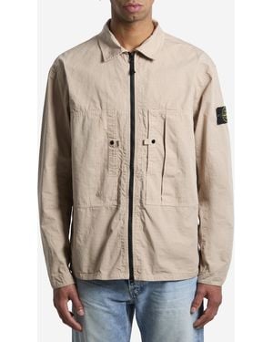 Stone Island Ripstop Cotton Overshirt - Natural