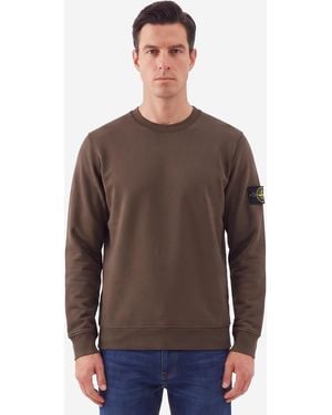 Stone Island Jersey Crewneck Sweatshirt - Brown