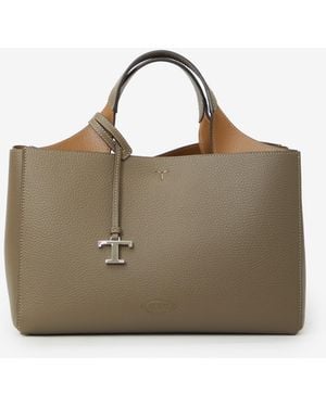 Tod's Tods Leather Bag Small - Gray