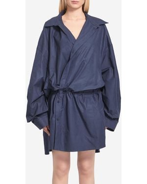 Balenciaga Mini Shirt Dress - Blue