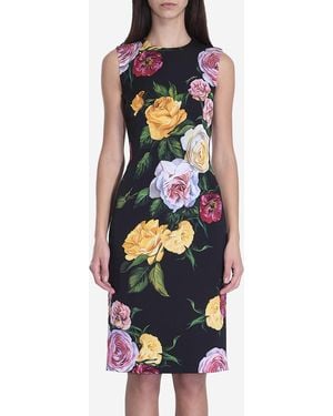 Dolce & Gabbana Abito Con Stampa Floreale - Bianco
