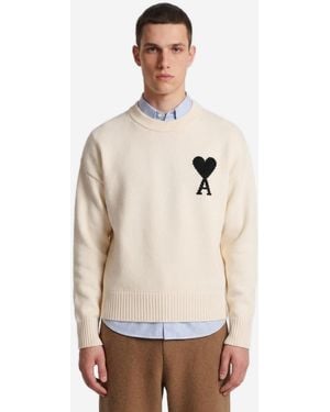 Ami Paris Ami De Coeur Crewneck Sweater - White