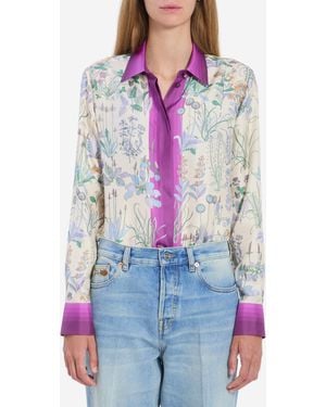 Gucci Printed Silk Twill Shirt - White