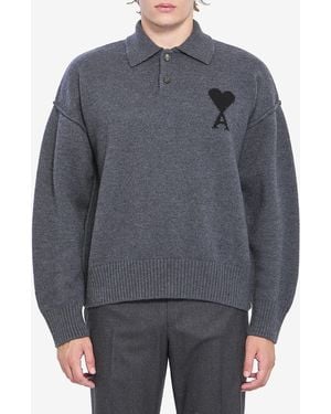 Ami Paris Polo Ami De Coeur - Grigio