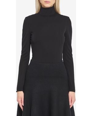 Alaïa Fluid Jersey Bodysuit With Heart Cutout - Black