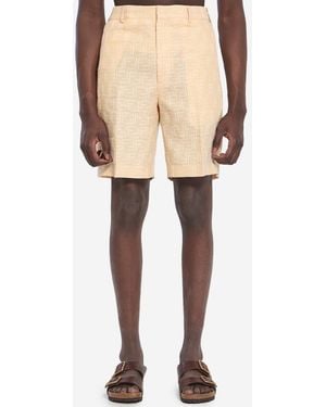 Fendi Ff Jacquard Bermuda Shorts - Natural