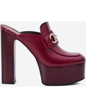 Gucci Sabot Con Plateau E Morsetto - Viola