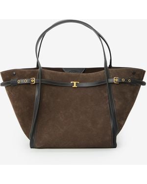 Tod's Medium T Signature Shopping Bag - Brown