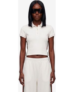 Gucci Cotton Jersey Ribbed Polo With Web - White